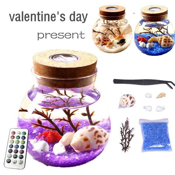 

party decoration led night lamp diy 3d underwater world micro-landscape decor for home crafts terrarium ball ornament valentine's day p