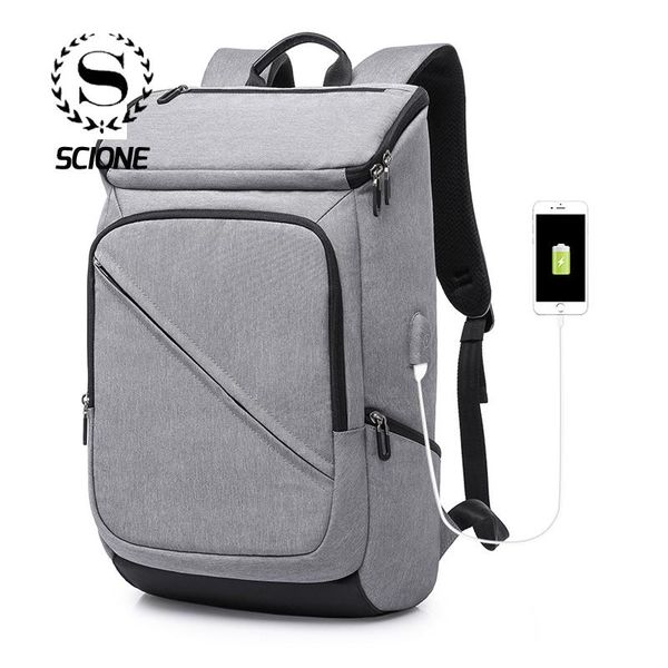 

backpack scione arrive men fashion usb charging multi-function casual lapbags simple travel bag for boys student backpac