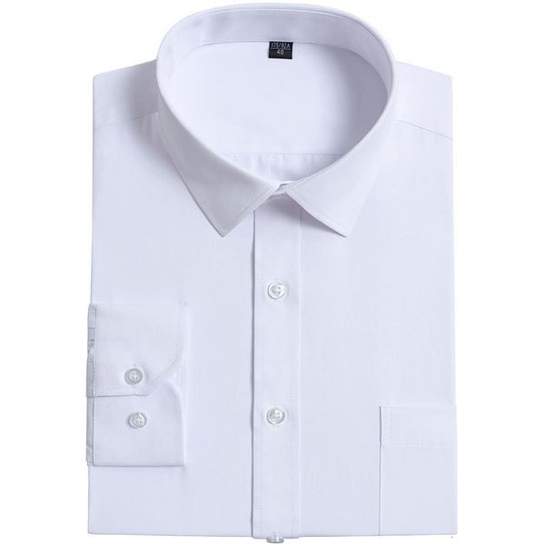 

plus size 4xl-6xl men long mouw business shirts twill solid fashion new smart casual strike-formula white shirt, White;black