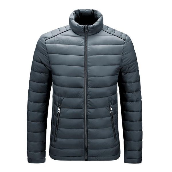 

men's down & parkas men winter autumn cotton jacket warm waterproof fashion casual stand-up collar outwear thick male solid color slim, Black