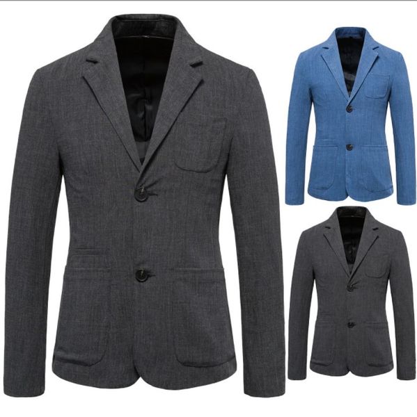 

men's jacket fashion coats men suits large size solid color suit two buckle single western jacket jacket autumn m-5xl, Black;brown