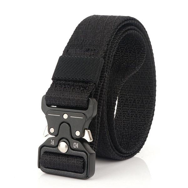 

new belts for men 3.2cm width durable canvas tactical designer metal buckle casual waistband black exercise belt wear-resistant, Black;gray