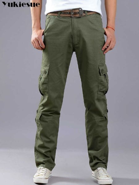 Mens Calças Cargo Tático Para Armário Militar Camuflagem Homem Bolsos Reta Easy Wash Macacão Masculino 210608