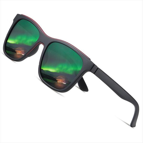 

brand design square polarized sunglasses men women vintage tr90 frame driving travel male zonnebril heren uv400, White;black