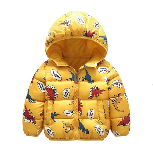 

2021autumn and winter 2020 new children's dinosaur hooded down jacket, Black