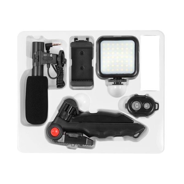 

vlogging kit mobile phone bracket microphone fill light combination set for vlog live phone recording