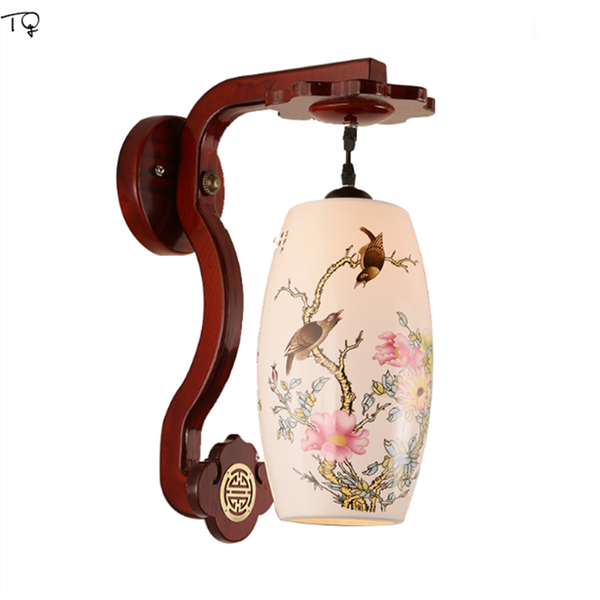 

wall lamp chinese traditional classical vintage e27 led ceramic living room decoration study studio bar bedroom corridor tearoom