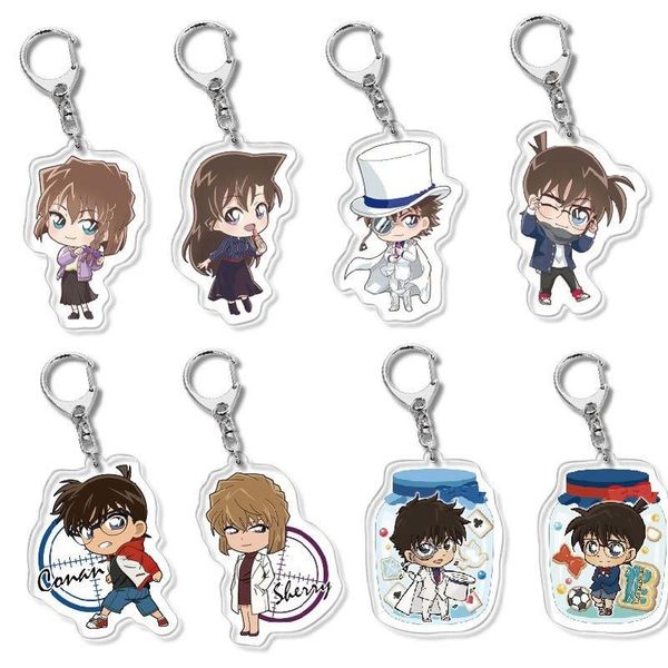 

keychains keychain man detective conan key chain women pendant ring for pants jewelry kids cute holder fashion metal brelok, Silver