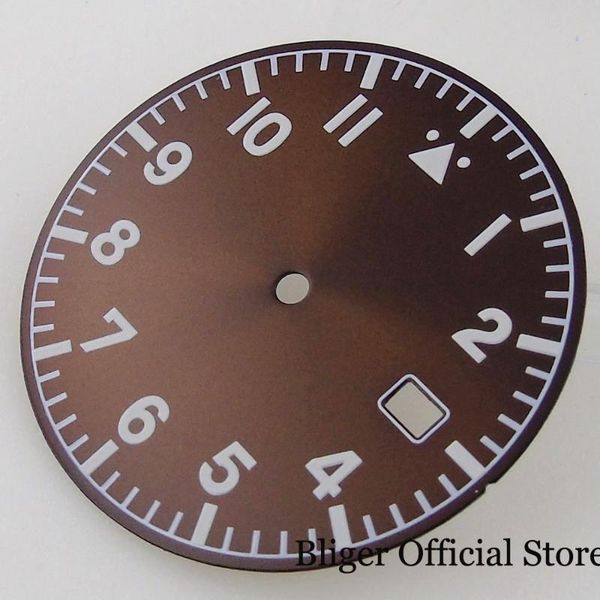 

repair tools & kits sunburst red 33.6mm sterile steel watch dial fit nh35a c 3 green luminous white hand date window