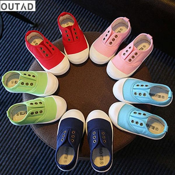 

athletic & outdoor outad children baby shoes canvas breathable candy color rubber soled non-slip footwear for boys girls sneakers, Black