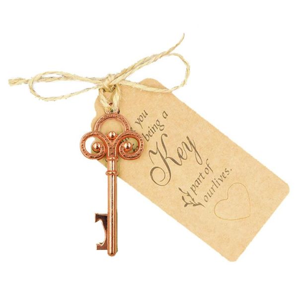

party favor 20pcs wedding souvenir with tag key shaped gift practical vintage diy zinc alloy bottle opener birthday wine tool