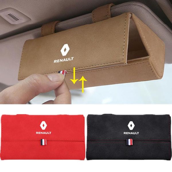 

car organizer sun visor glasses box storage case sunglasses holder for megane 2 3 clio 4 kadjar scenic laguna captur fluence