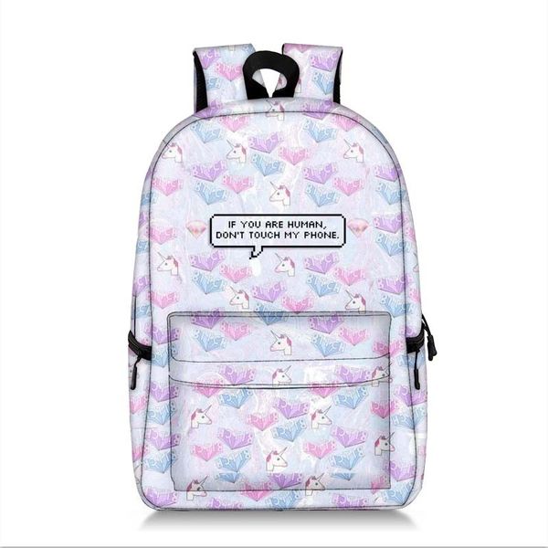 

pony head pattern student print backpack comfortable large capacity novel fun school trip play