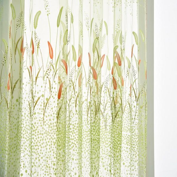 

curtain & drapes floral spike printed sheer tulle curtains translucidus rod pocket type window voile for living room indoor balcony