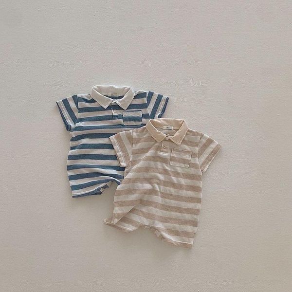 

jumpsuits summer baby girl romepers boy clothes striped korean clothings, Blue