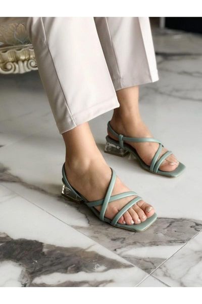 

sandals women grasse green glass heel, Black