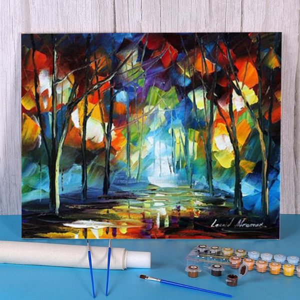 

paintings oil painting style mirror coloring by numbers complete kit paints 50*70 decorative drawing