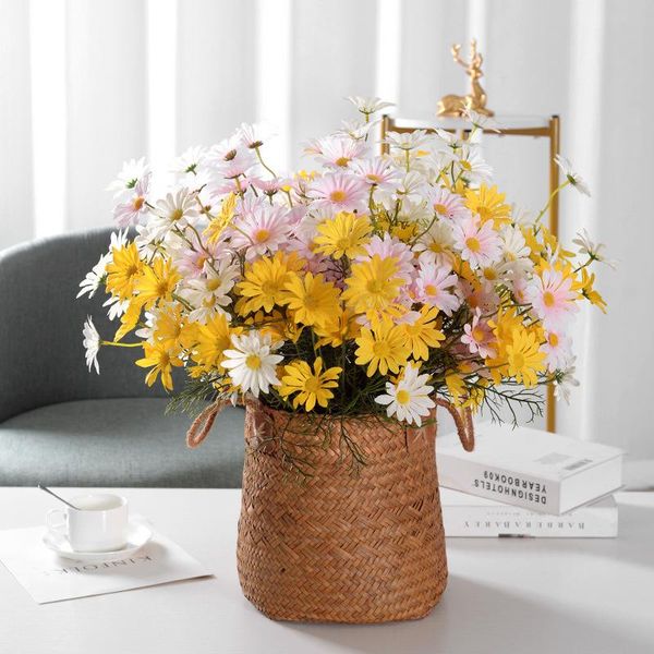 

decorative flowers & wreaths 5/10/15pcs white daisy artificial branch for home wedding garden decoration diy bridal silk fake flower