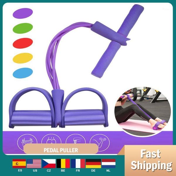 

resistance bands 4 tubes latex foot elastic pull rope expander muscle fitness workout pedal sports equipment multifunctional1