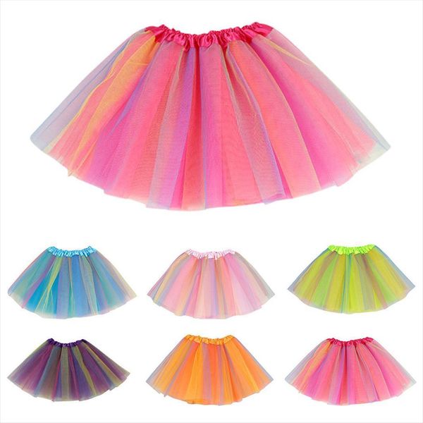 

kawaii girls tutu toddler womens skirts kids girl baby multicolor tulle ballet skirt outfits costume children clothing summer, Blue