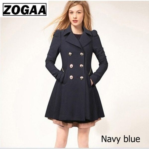 

zogaa 2019 new women trench coat autumn women double breasted warm windbreaker causal long ladies trench coat female plus size1, Tan;black