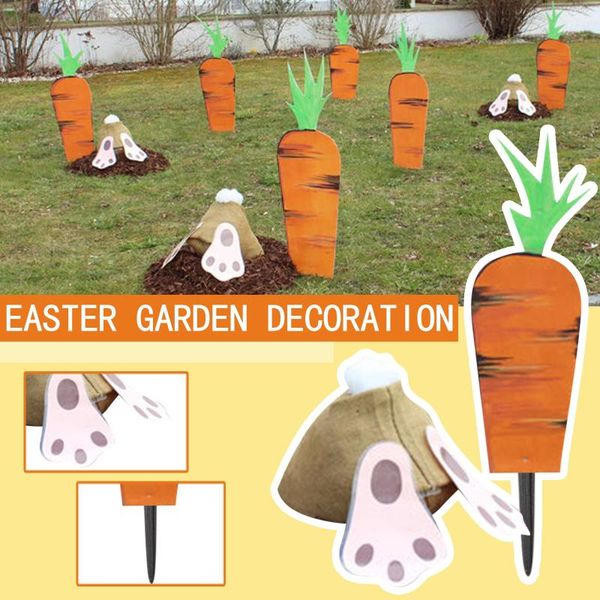 

digging bunnies and carrots ornaments outdoor decor easter cute planting props ornaments holiday gift outdoor yard garden #t1g