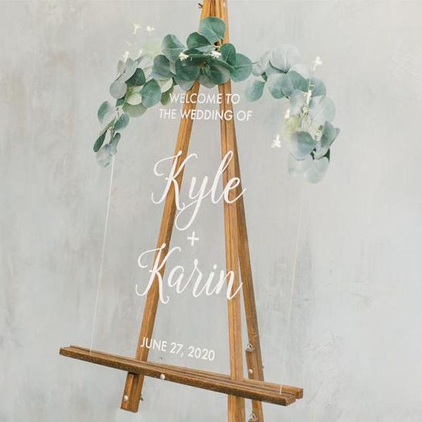 

party decoration personalized custom plexiglass acrylic wedding sign white entrance for decor engagement signature board