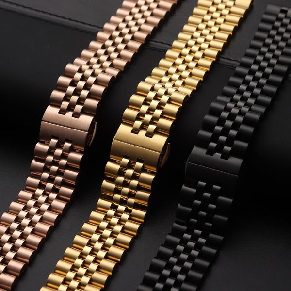 

watch bands 12/13/14/16/17/18/19/20/21/22mm band strap stainless steel watchband bracelet hollow arc interface with tool pins replace, Black;brown
