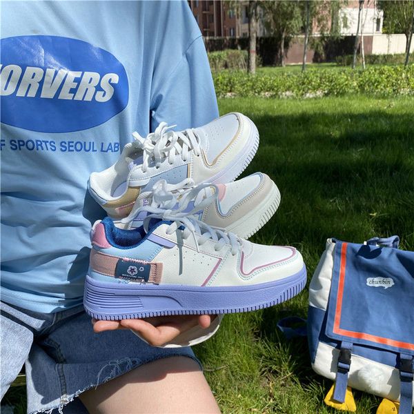 

sports running shoes women's national tide print little white students all-match korean version of ulzzang