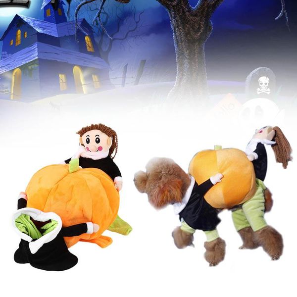 

dog apparel pumpkin clothes halloween four feet puppy soft