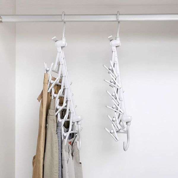 

hangers & racks flexible shelf multifunctional pant rack space saving clothes hanger multi-layer gray trousers organizer legging stand