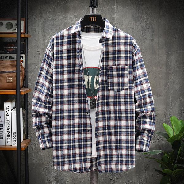 

fashion korean style breathable long sleeve men's slim fit casual male plaid shirts, White;black