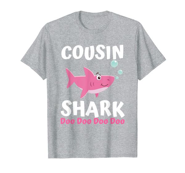 

cousin shark doo doo shirt matching family shark shirts set t-shirt, White;black