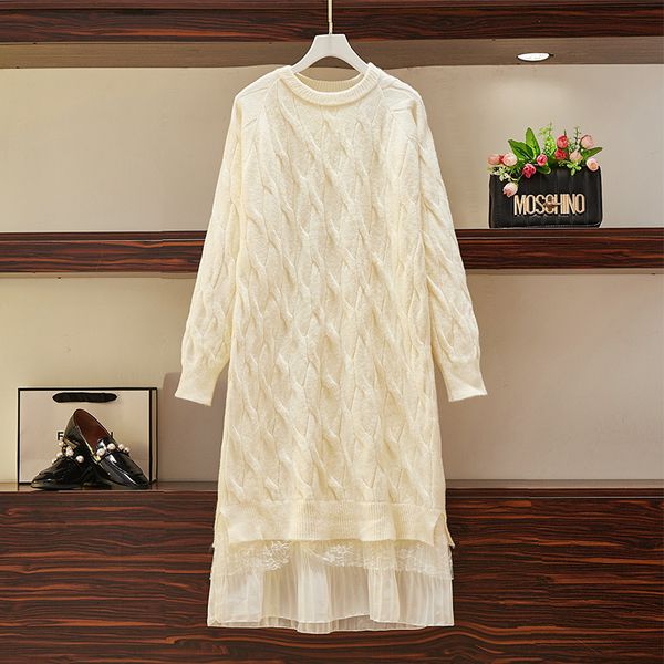 

women shredded lace pink mesh long sleeve neck sprained nightgown chic winter dress streetwear girl 2021 clothes 8g9p, White