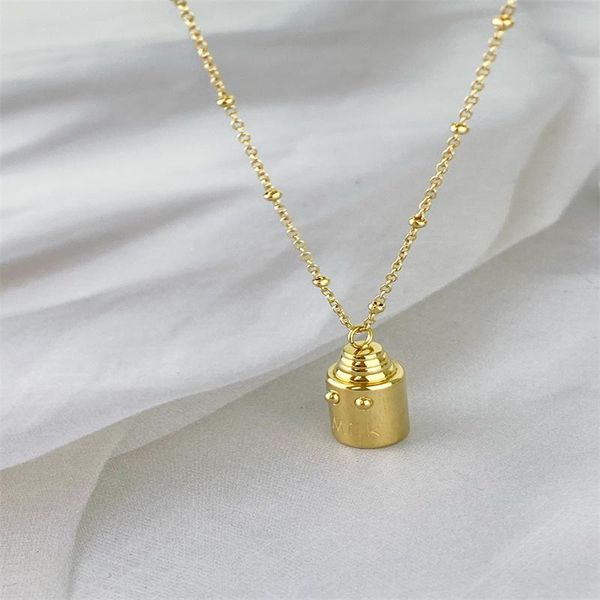 

chains 2021 gold titanium milk bottle necklace hip-hop hop bone chain fashion pendant who, Silver