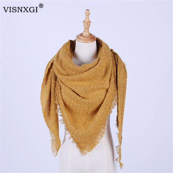 

scarves visnxgi women winter scarf shawl cashmere shawls wraps triangle blanket bandana fashion wholesale retail, Blue;gray