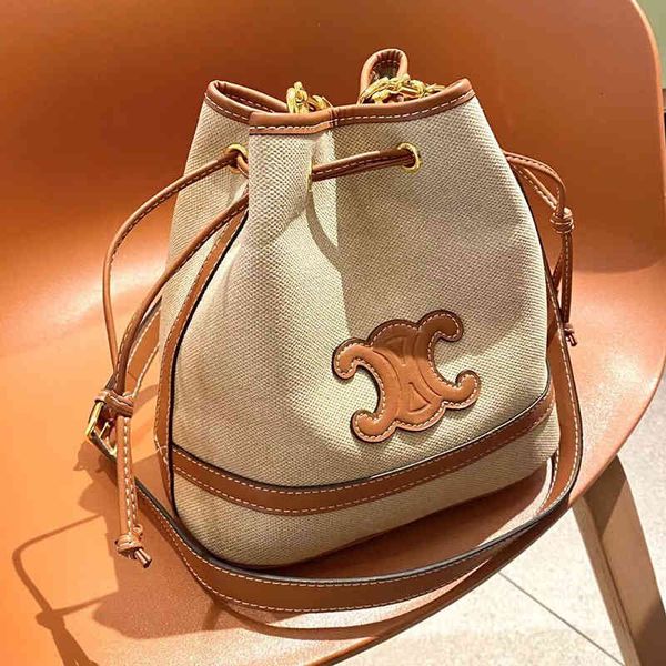 

evening bag canvas bucket denim color contrast messenger single shoulder