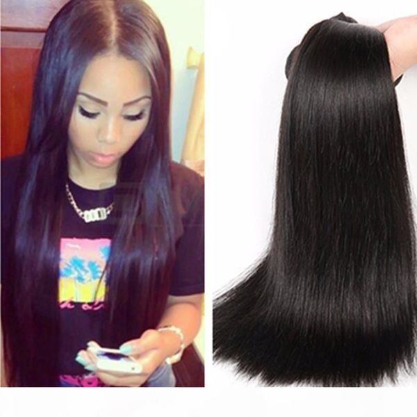 

silky striaght hair 3 bundles 100% human unprocess 8a grade straight weave bundles brazilian human hair straight hair extensions, Black;brown