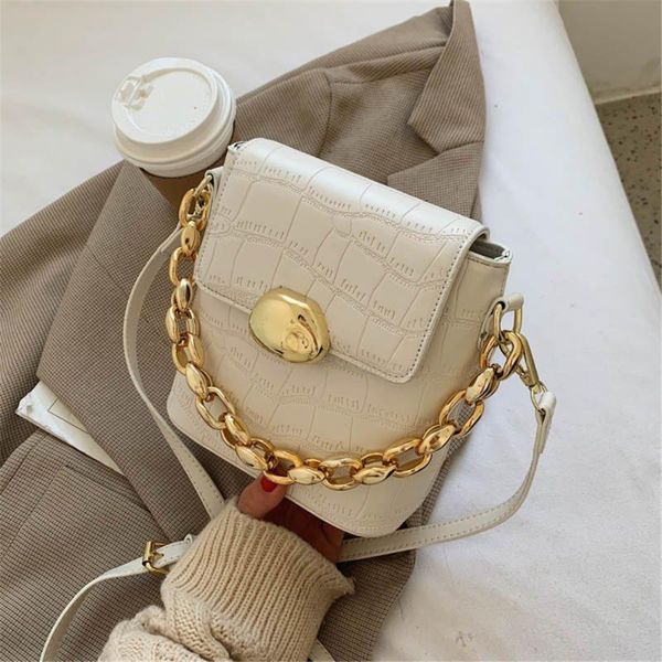 

shoulder bags personalized women's bag winter retro solid color crocodile pattern pu leather messenger hopper dating