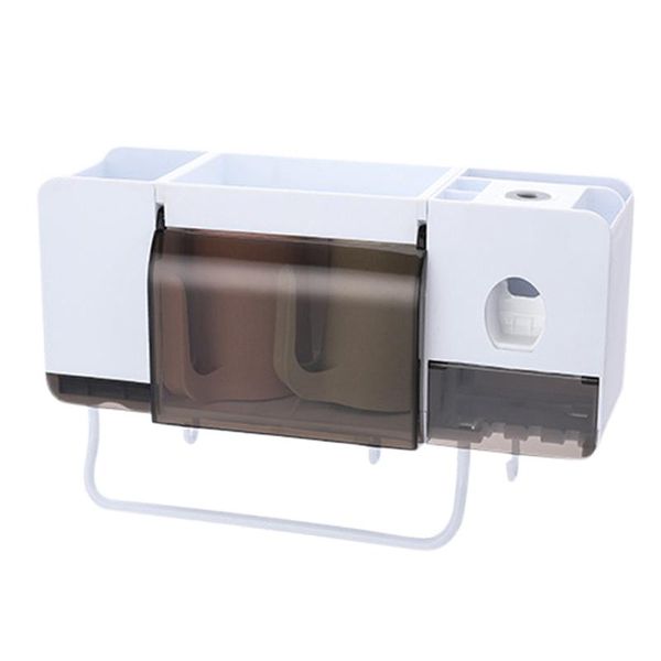 

bathroom shelves wall mounted toothbrush holder set with cups automatic toothpaste dispenser kit fp8