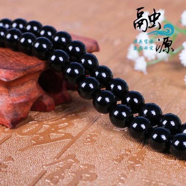 

high imitation agate loose round luster black glass beads diy jewelry accessories