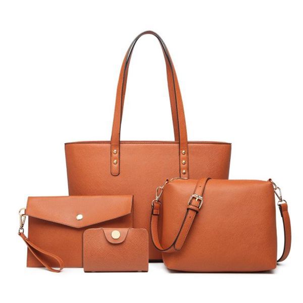 

evening bags women composite bag 4pcs pu leather female tote designer purses and handbags