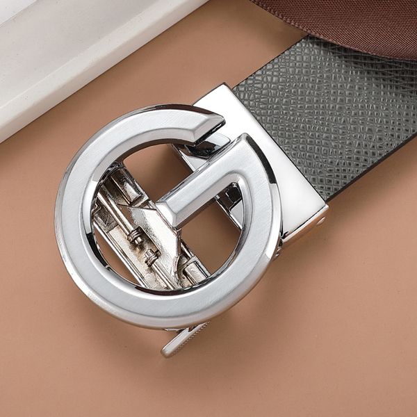 

brand belt new grey belt men's leather automatic buckle layer cowhide fashion young people's simple trousers, Black;brown