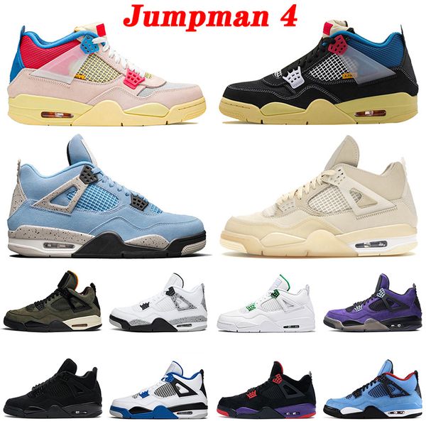 

2021 new jumpman 4 4s sail basketball shoes travis purple university blue mens womens undefeated white cement punch trainers sneakers