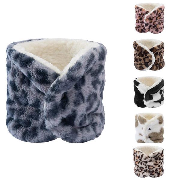 

thicken plus velvet print buttons to keep warm plush all-match casual collar single circle collar, Blue;gray