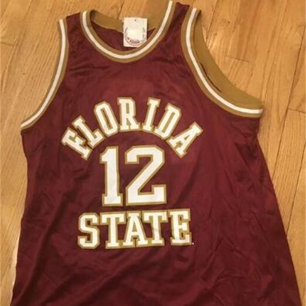 

vintage champion 1992 florida state charlie ward wine red gold basketball jersey embroidery stitches s-4xl or custom any name or number, Black