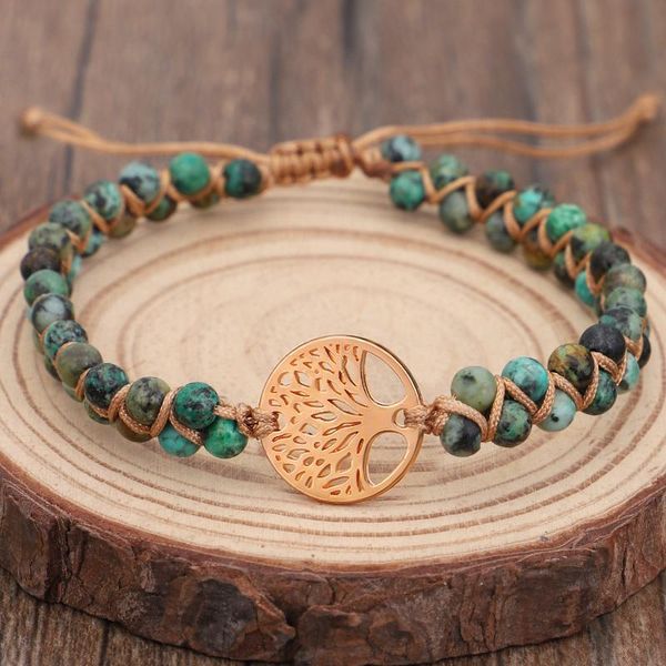 

charm bracelets tree for women handmade string wrap bracelet & bangle african japser braided friendship men, Golden;silver
