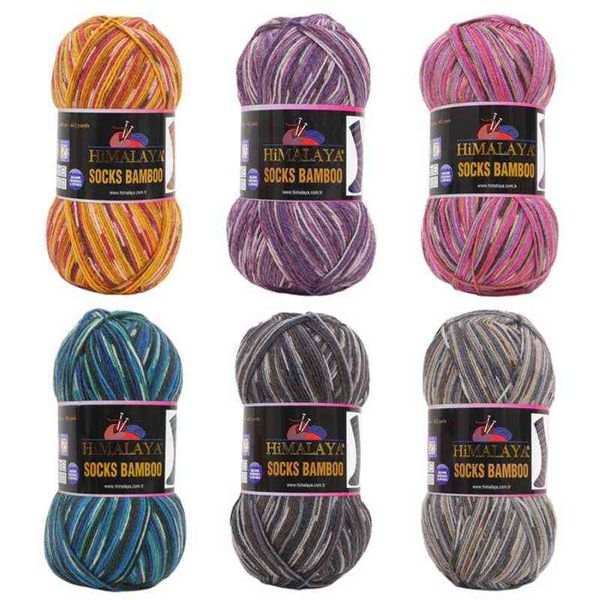 1 pc Himalaya meias bambu fio 100g tricô crochet melhor qualidade turkish lã algodão cashmere mink merino diy lace fio colorfull y211129