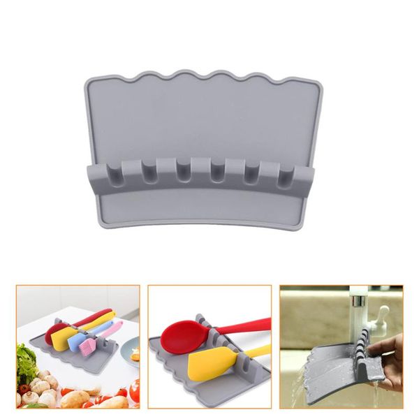 

mats & pads 1pc kitchen utensil holder spatula storage rack table ladle spoon (grey)