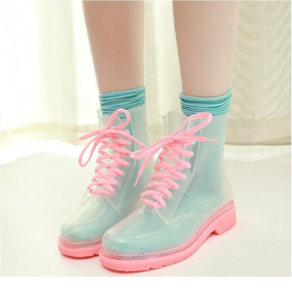

waterproof women's boots transparent rubber rain boots high help non-slip wear-resistant rain boots candy co jlljza